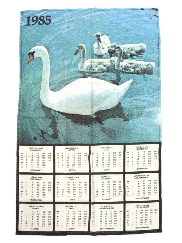 Kankainen seinäkalenteri v.1985